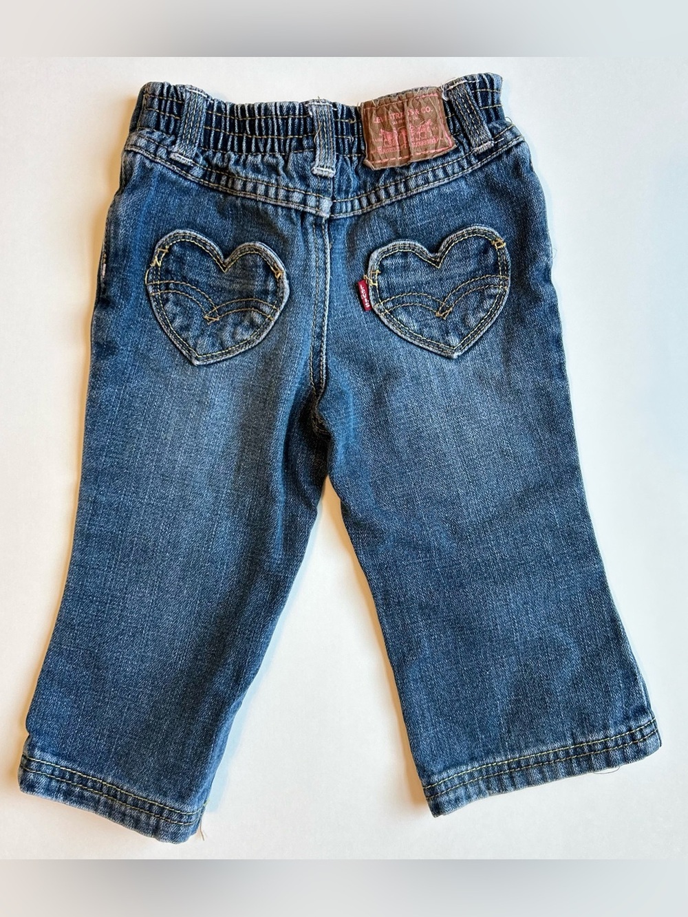 Levi's Blue Straight-Leg Jeans with Heart Back Pockets
